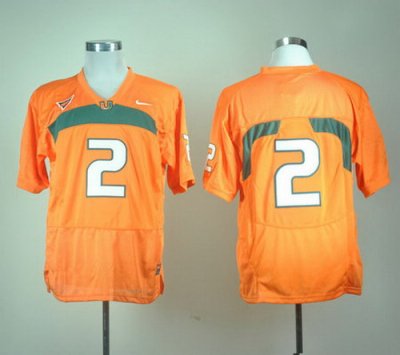 Miami Hurricanes #2 Willis McGahee Orange Embroidered NCAA Jerseys