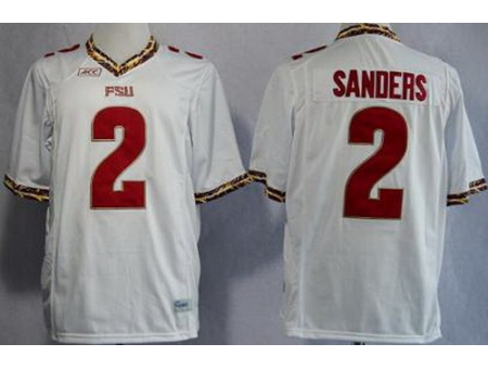 Florida State Seminoles FSU 2 Deion Sanders White NCAA Jerseys