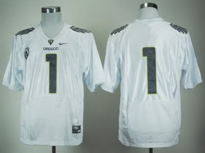 Oregon Ducks No.1 Fan White Pro Combat Pac-12 College Football NCAA Jersey