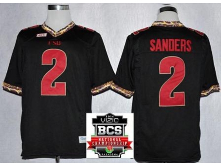 Florida State Seminoles (FSU) 2 Deion Sanders Black College Football NCAA Jerseys 2014 Vizio BCS Nat