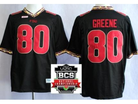 Florida State Seminoles (FSU) 80 Rashad Greene Black College Football NCAA Jerseys 2014 Vizio BCS Na