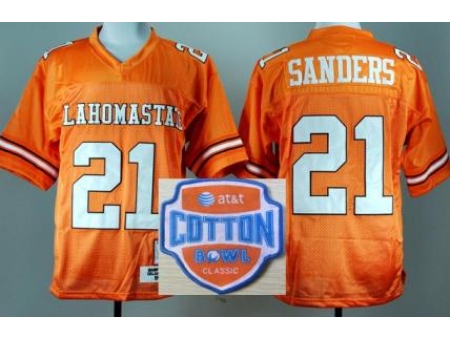 Oklahoma State Cowboys 21 Barry Sanders Orange Throwback College Football NCAA Jerseys 2014 AT & T C