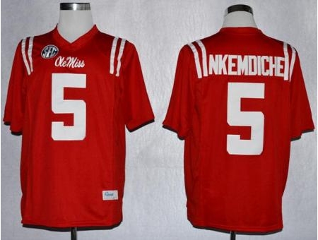 Ole Miss Rebels 5 Robert Nkemdiche Red NCAA Jerseys