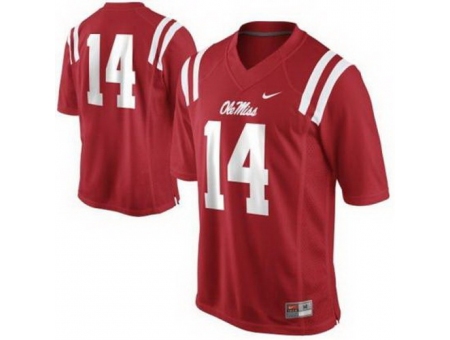 Ole Miss Rebels 14 Bo Wallace Red College Football NCAA Jerseys