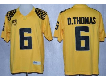 Oregon Duck 6 De'Anthony Thomas Yellow Limited NCAA Jerseys