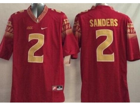 Florida State Seminoles (FSU) #2 Deion Sanders Red Stitched NCAA Limited Jersey