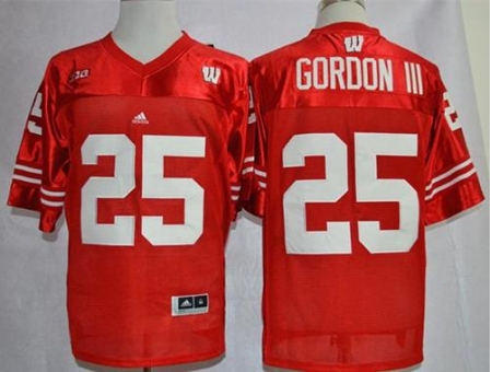 Wisconsin Badgers #25 Melvin Gordon III Red Big Ten Stitched NCAA Jersey