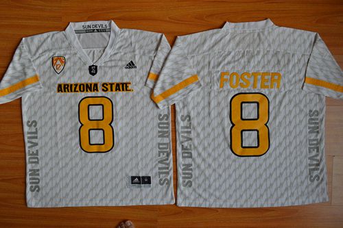 Sun Devils #8 D  J  Foster New White Stitched NCAA Basketball Jersey