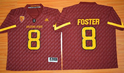 Sun Devils #8 D  J  Foster New Red Stitched NCAA Basketball Jersey