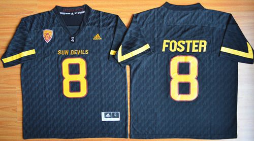 Sun Devils #8 D  J  Foster New Black Stitched NCAA Basketball Jersey