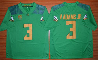 Oregon Ducks #3 Vernon Adams Jr  Green Stitched NCAA Jersey