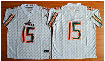 Miami Hurricanes #15 Brad Kaaya White Stitched NCAA Jerseys