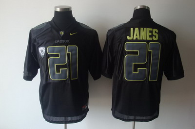 Ducks #21 LaMichael James Black Embroidered NCAA Jersey