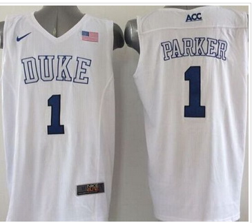 Duke Blue Devils #1 Jabari Parker White Basketball Elite Stitched NCAA Jersey