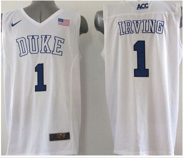 Duke Blue Devils #1 Kyrie Irving White Basketball Elite Stitched NCAA Jersey