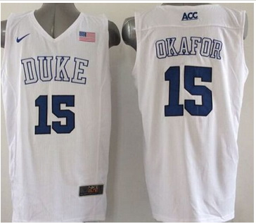 Duke Blue Devils #15 Jahlil Okafor White Basketball Elite Stitched NCAA Jersey