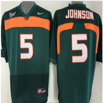 Miami Hurricanes Jersey NCAA jerseys #5 Johnson Black jersey