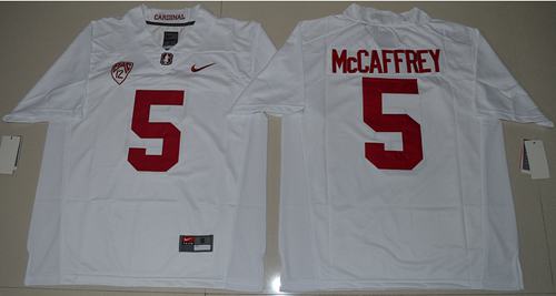 Cardinal #5 Christian McCaffrey White Stitched NCAA Jersey