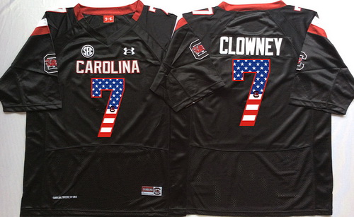 South Carolina Gamecocks 7 Jadeveon Clowney Black USA Flag College Jersey