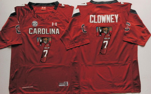 South Carolina Gamecocks 7 Jadeveon Clowney Red Portrait Number College Jersey