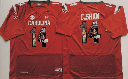 South Carolina Gamecocks 14 C Shaw Red Portrait Number College Jersey