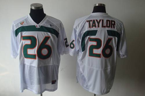 Hurricanes #26 Sean Taylor White Stitched NCAA Jerseys