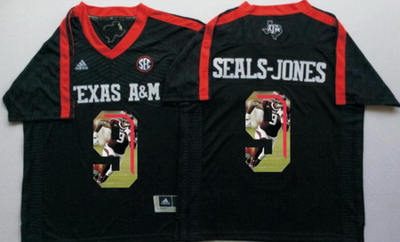 Texas A 26M Aggies 9 Ricky Seals Jones Black Portrait Number College Jersey