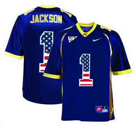 California Golden Bears 1 DeSean Jackson Navy USA Flag College Football Jersey