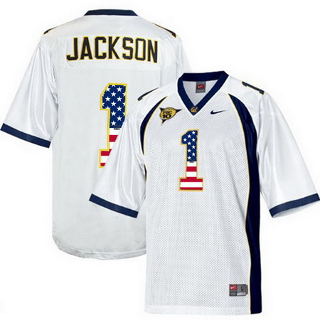 California Golden Bears 1 DeSean Jackson White USA Flag College Football Jersey