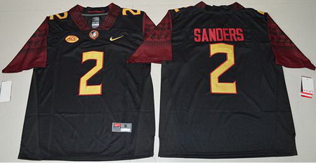 Seminoles #2 Deion Sanders Black Limited Stitched NCAA Limited Jersey