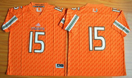 Hurricanes #15 Brad Kaaya Orange Stitched NCAA Jerseys