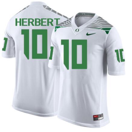 MEN'S JUSTIN HERBERT JERSEY #10 OREGON DUCKS WHITE