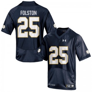 Men Under Armour 25 Replica Navy Blue Tarean Folston Notre Dame Fighting Irish Alumni Football Jerse