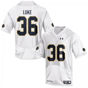 Men Under Armour 36 Replica White Cole Luke Notre Dame Fighting Irish Alumni Football Jersey