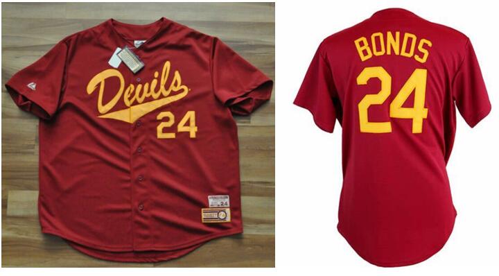 Men Devil Barry Bonds ASU NCAA Red jersey