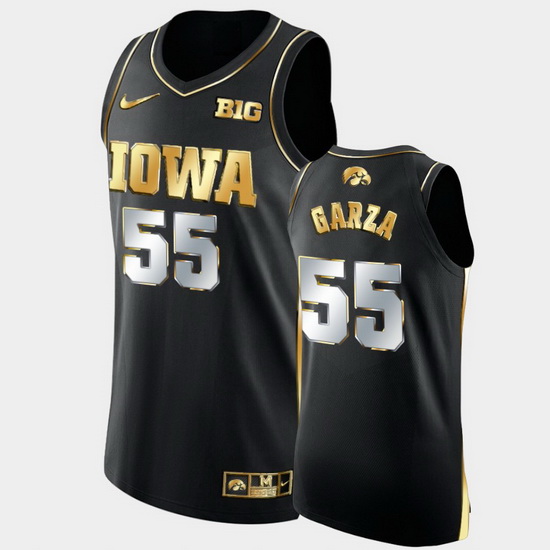 Men Iowa Hawkeyes Luka Garza Golden Edition Black Authentic Limited Jersey