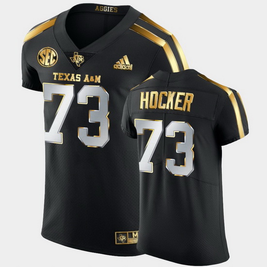 Men Texas A&M Aggies Jared Hocker Golden Edition Black Authentic Jersey