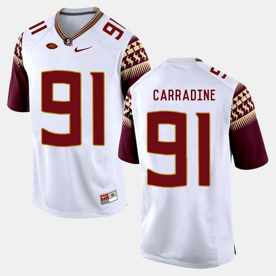 Florida State Seminoles Tank Carradine College Football White Jersey