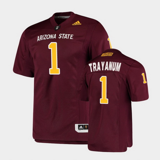 Men Arizona State Sun Devils Deamonte Trayanum College Football Maroon Premier Jersey