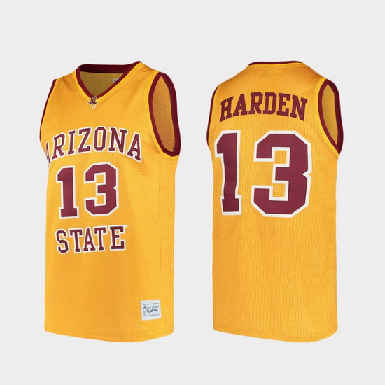 Men Arizona State Sun Devils James Harden Alumni Gold College Baketball Jersey