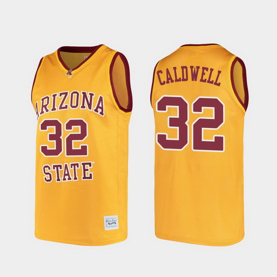 Men Arizona State Sun Devils Joe Caldwell Alumni Gold College Basketball Jersey