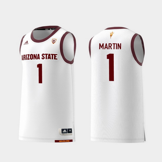 Men Arizona State Sun Devils Remy Martin White Replica College Basketball Jersey