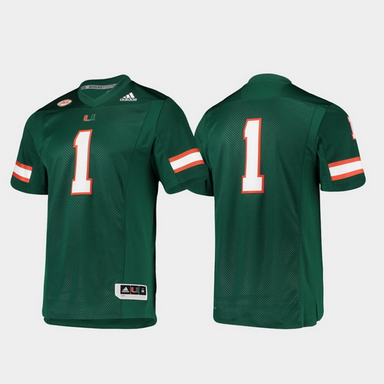 Men Miami Hurricanes 1 Green Premier Football Jersey