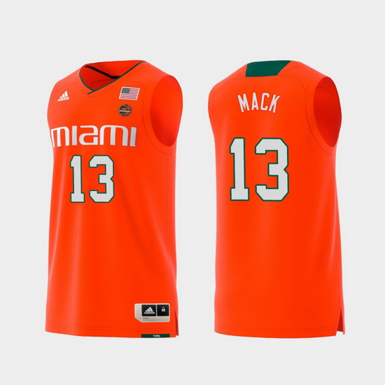 Men Miami Hurricanes Anthony Mack Orange Replica College Basketball Jersey