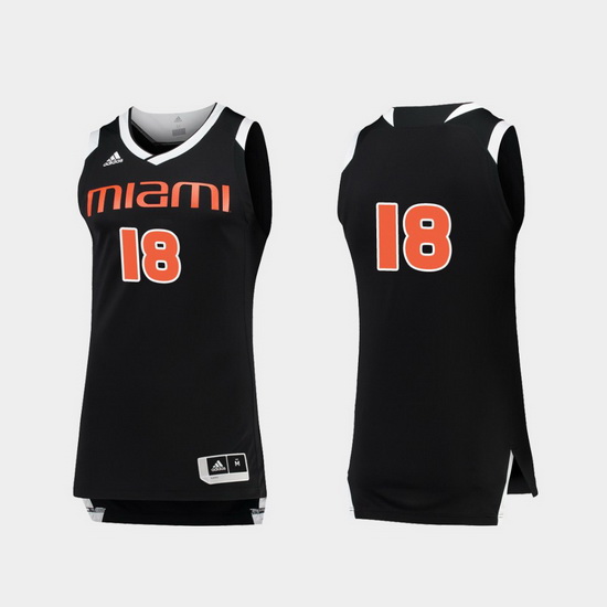 Men Miami Hurricanes Black White Chase College Basketball Jersey