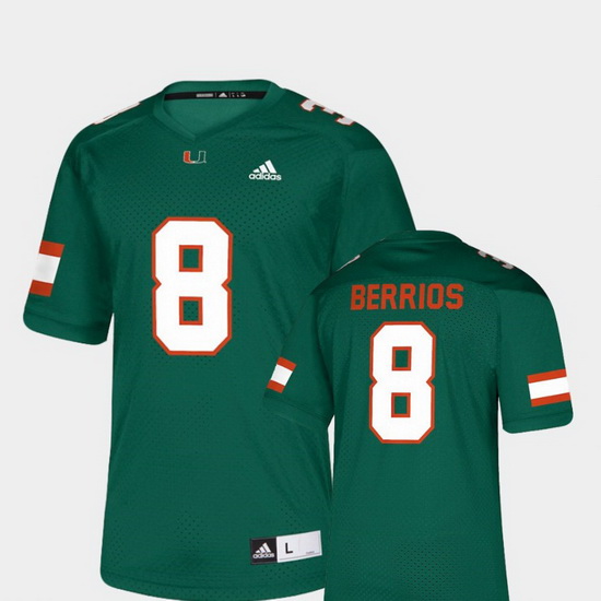 Men Miami Hurricanes Braxton Berrios 8 Green Nflpa Alumni Chase Replica Jersey