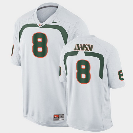 Men Miami Hurricanes Duke Johnson Game White College Football Jersey