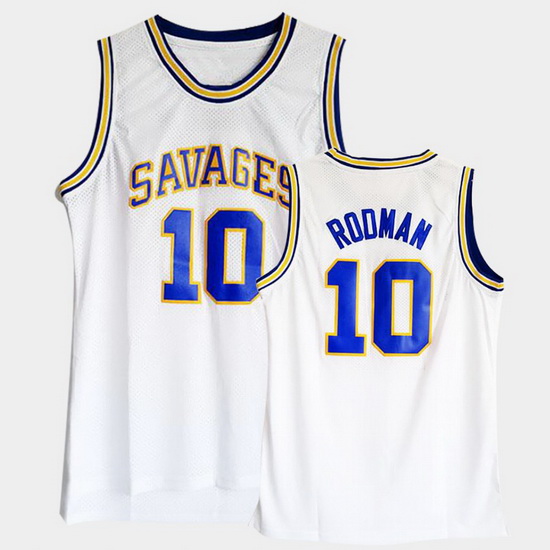 Men Dennis Rodman College Basketball White Jersey