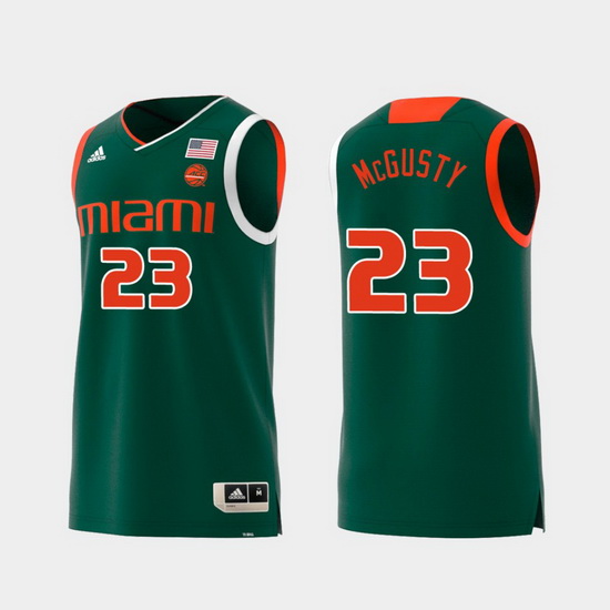 Men Miami Hurricanes Kameron Mcgusty Green Replica College Basketball Jersey