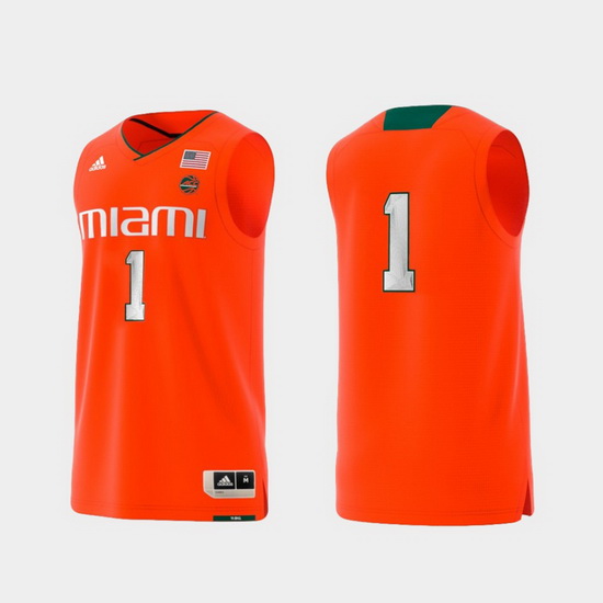 Men Miami Hurricanes Orange Basketball Swingman Adidas Replica J